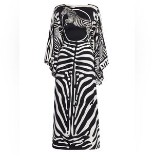 Dolce And Gabbana Zebra Charmeuse Zebra-Print Maxi